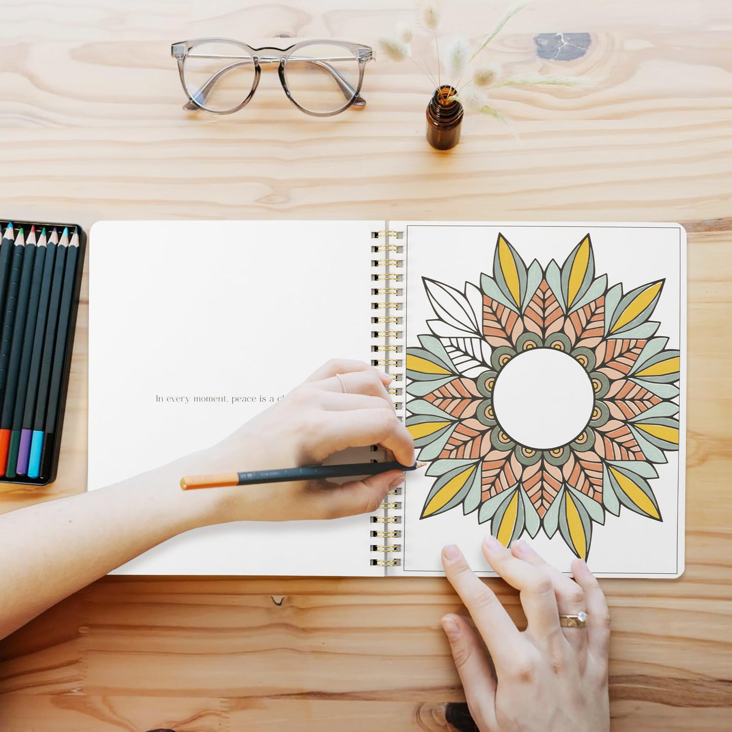 Beautiful Adult Coloring Book Set of 2 for Relaxation - Mandala Coloring Books with Inspirational Quotes Making it a Great Gift - Perfect Stress-Relieving Books Fun to Color for Women