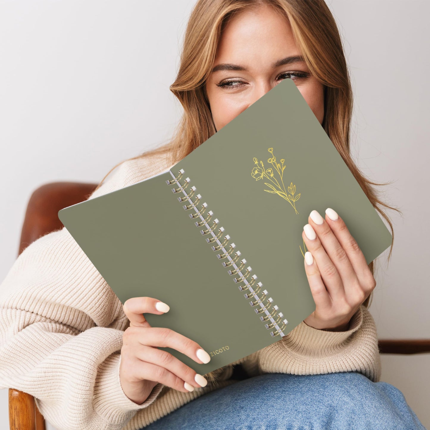 ZICOTO Aesthetic Spiral Notebook Set of 3 For Women - Cute College Ruled 7x5 Journal/Notebook with Lined Pages - Perfect Supplies to Stay Organized at Work or School