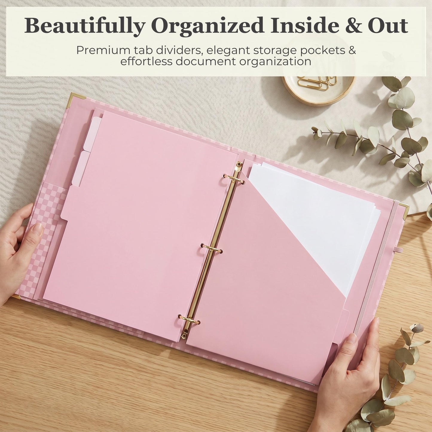 ZICOTO Elegant Clipboard Binder with Dividers - Professional Document Portfolio Notepad for Office, School, Home - with Tabs and File Folder for Easy Organization
