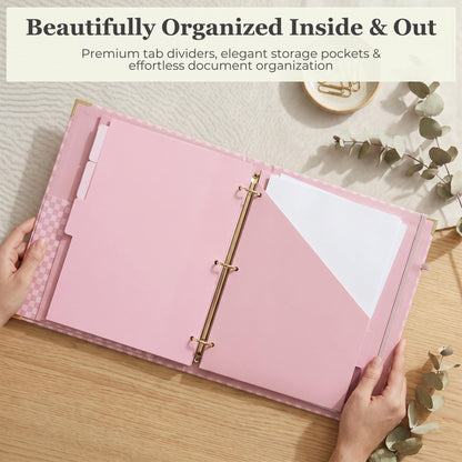ZICOTO Elegant Clipboard Binder with Dividers - Professional Document Portfolio Notepad for Office, School, Home - with Tabs and File Folder for Easy Organization