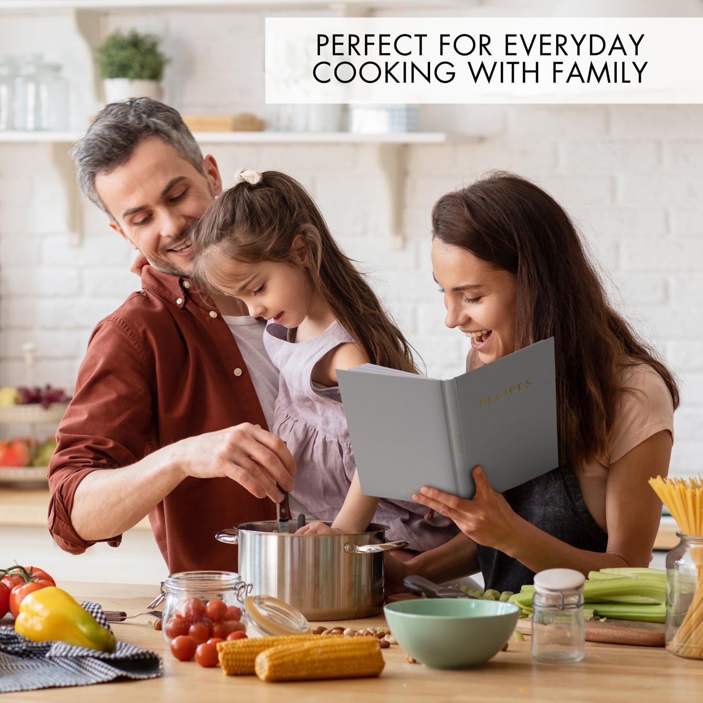 ZICOTO Aesthetic Blank Recipe Book with Waterproof Cover - The Perfect Recipe Notebook To Write In Your Own Recipes - Beautiful Blank Cookbook to Organize Your Recipes