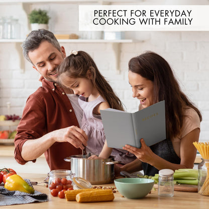 ZICOTO Aesthetic Blank Recipe Book with Waterproof Cover - The Perfect Recipe Notebook To Write In Your Own Recipes - Beautiful Blank Cookbook to Organize Your Recipes