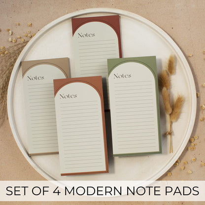 Beautiful Magnetic Notepads for Fridge - Set Of 4 Modern Note pads With Lined Pages to Easily Write Notes & Make Grocery/Shopping Lists - The Perfect To Do Pad w/ Strong Magnets for Your Refrigerator