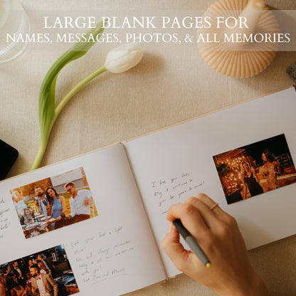 ZICOTO Beautiful Wedding Guest Book for Your Wedding Reception - Simply Elegant Guestbook to Sign in and Add Polaroid Photos - The Perfect Baby Shower Guest Book for The Special Day