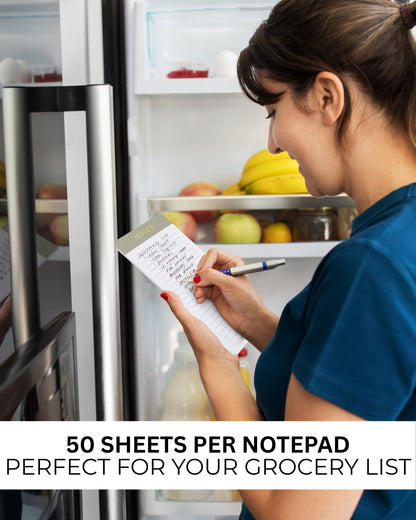 Beautiful Magnetic Notepads for Fridge - Set Of 4 Modern Note Pads With Lined Pages to Easily Write Notes & Make Grocery/Shopping Lists - The Perfect To Do Pad w/ Strong Magnets for Your Refrigerator