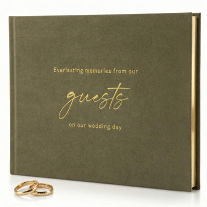 ZICOTO Beautiful Wedding Guest Book for Your Wedding Reception - Simply Elegant Guestbook to Sign in and Add Polaroid Photos - The Perfect Baby Shower Guest Book for The Special Day