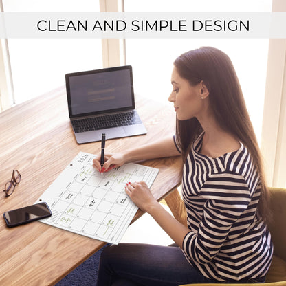 Aesthetic 2026 Desk Calendar 16" x 12" - Runs From January 2026 Until July 2027 - Large Minimalistic Office Desktop/Wall Calendar Pad for Easy Organizing