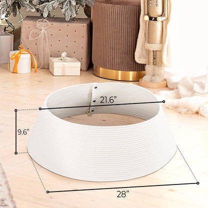 Beautiful Christmas Tree Collar - Modern 28" Cotton Rope Tree Ring - Easy to Set Up Christmas Skirt Enhances Your Holiday Home Decor