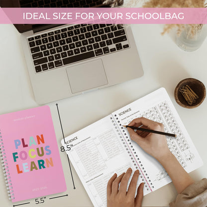 Aesthetic 2025-2026 Student Planner To Stay Organized - A Beautiful 8.5" x 5.5" Planner for Middle and High School Students with Weekly & Monthly Spreads For The 25-26 Academic Year