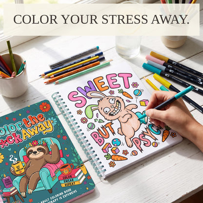 Beautiful Coloring Book Set of 2 for Adult Relaxation - Funny Designs