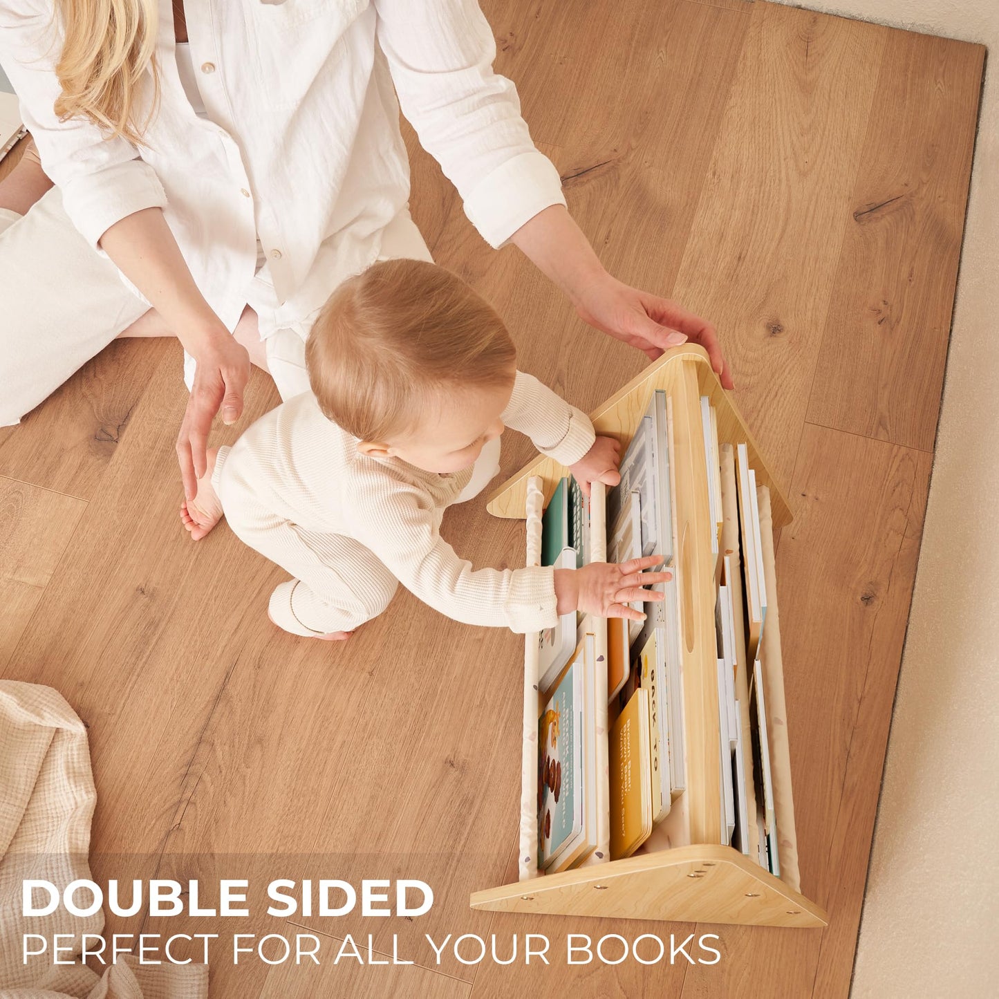 Decorative Bookshelf for Toddlers and Kids - Beautiful Montessori Shelf to Display All Books for Your Little One - The Perfect Nursery Organizer for Your Baby Girl/Boy´s Bedroom & as Play Room Decor