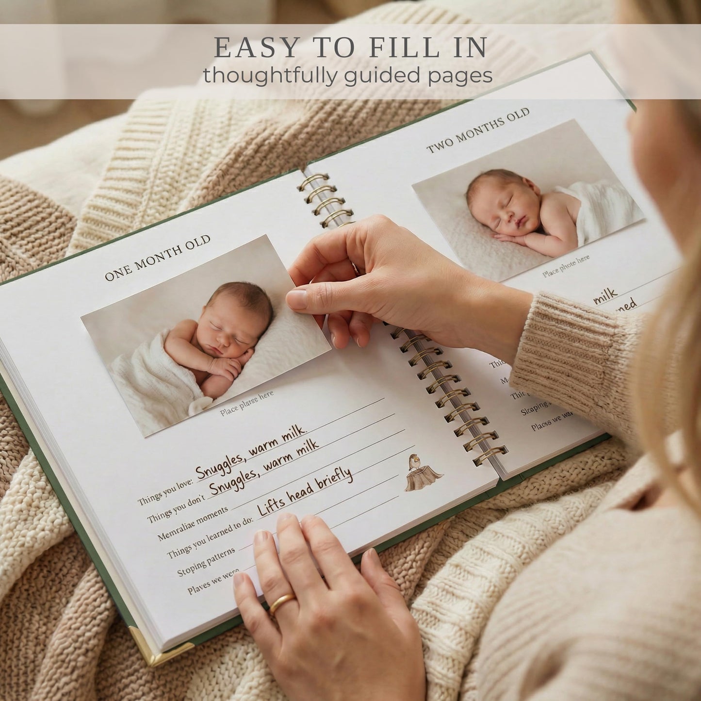 Keepsake Baby Memory Book for Boys and Girls – Timeless First 5 Year Baby Book – Neutral Journal Scrapbook or Photo Album - Record a Milestone for Every Event from Birth to Age 5