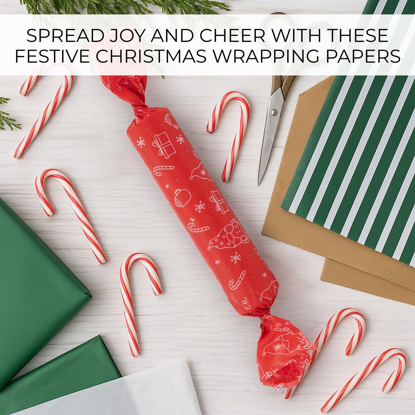 ZICOTO Beautiful Christmas Tissue Wrapping Paper Sheets for Gift Bags - Set of 120 Quality Tissue Papers with 6 Festive Designs - Add a Touch of Magic to Every Gift You Wrap - 19 x 13 in Per Sheet