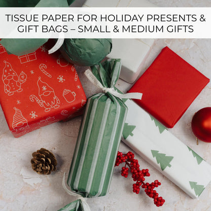 ZICOTO Beautiful Christmas Tissue Wrapping Paper Sheets for Gift Bags - Set of 120 Quality Tissue Papers with 6 Festive Designs - Add a Touch of Magic to Every Gift You Wrap - 19 x 13 in Per Sheet