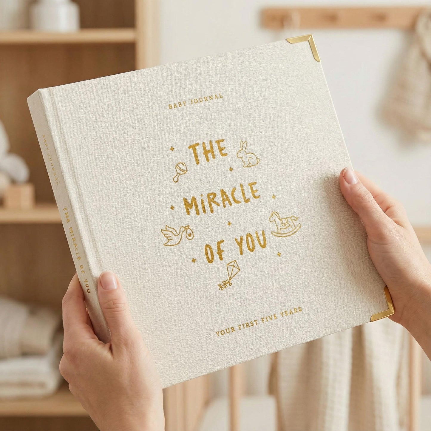 Keepsake Baby Memory Book for Boys and Girls – Timeless First 5 Year Baby Book – Neutral Journal Scrapbook or Photo Album - Record a Milestone for Every Event from Birth to Age 5