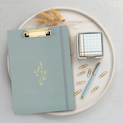 Aesthetic Clipboard Folio with Refillable Lined Notepad & Interior Pocket - Cute Padfolio/Legal Pad Holder for Women - Easily Organize Notes at Work, School, or Home