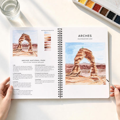 Beautiful Watercolor Workbook for Beginners - Relaxing & Easy to Paint