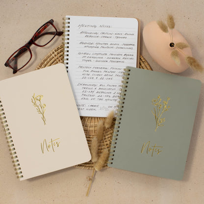 ZICOTO Aesthetic Spiral Notebook Set of 3 and Beautiful Magazine Holders Set Of 3 Bundle