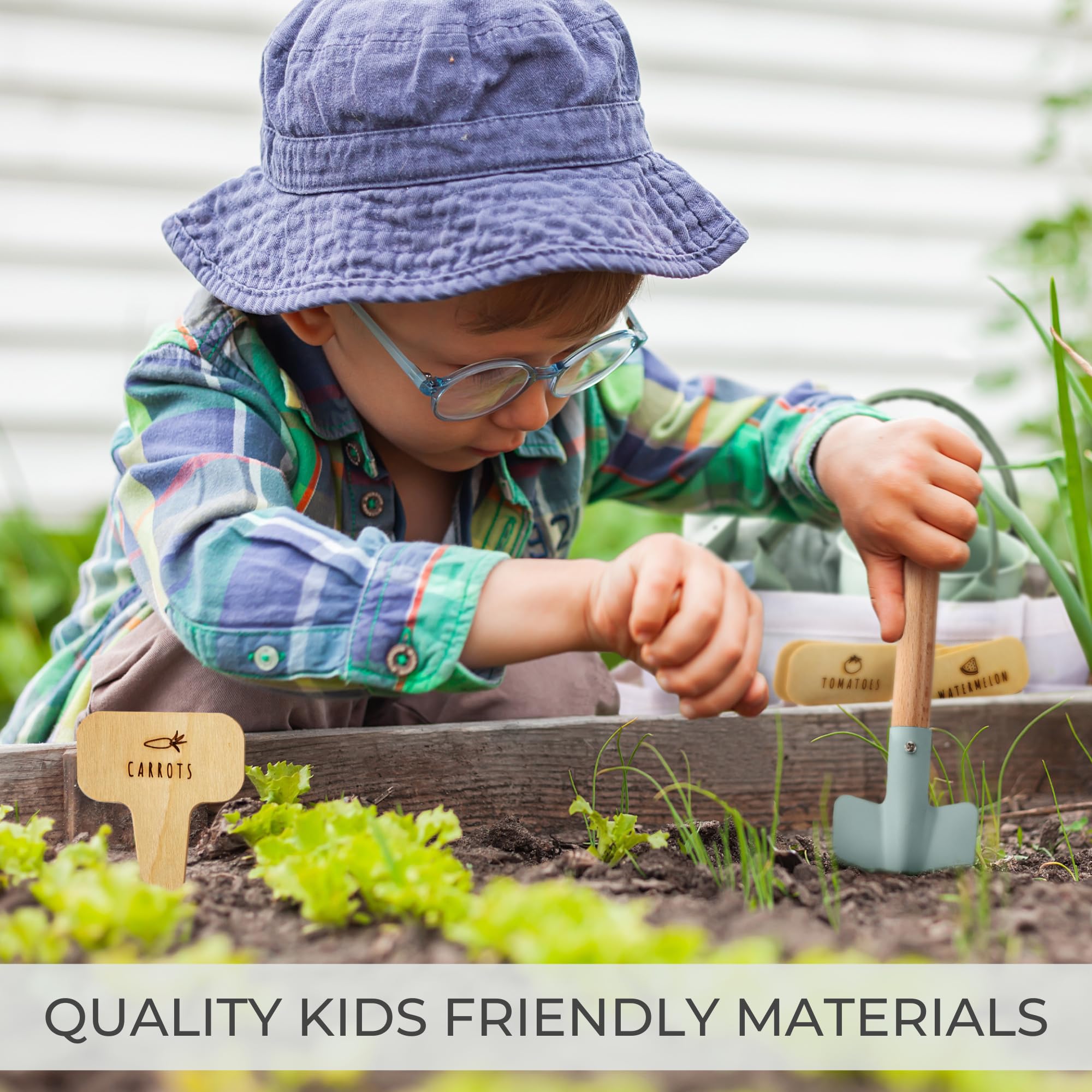 ZICOTO Fun Kids Gardening Set with Bag - Safe Gardening Tools for Kids