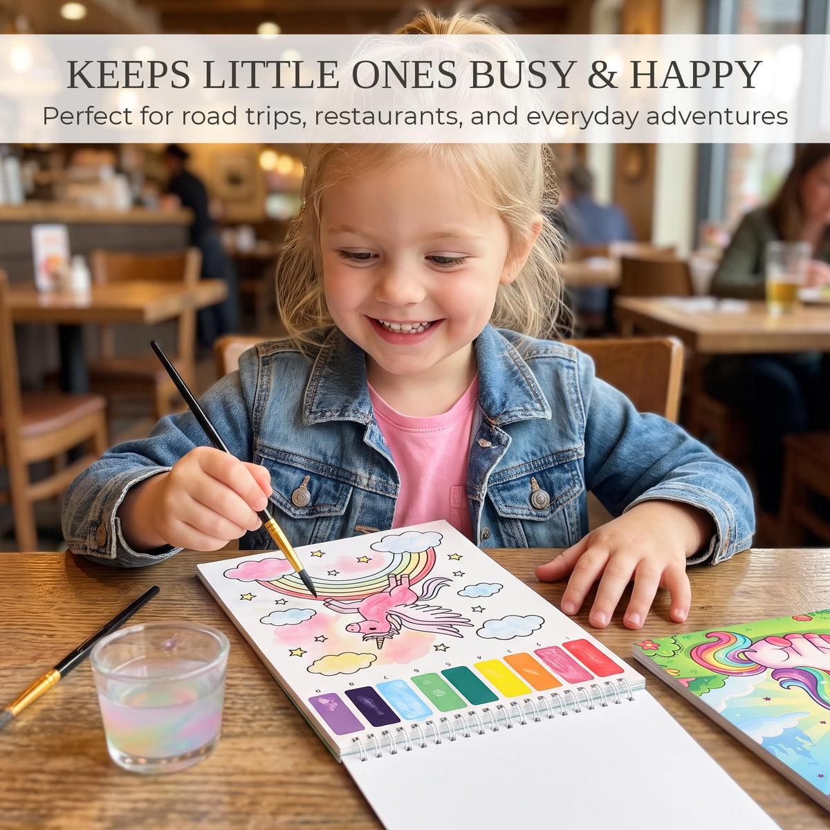 Fun Watercolor Books for Kids and Toddlers - Set of 2 Paint by Number Books