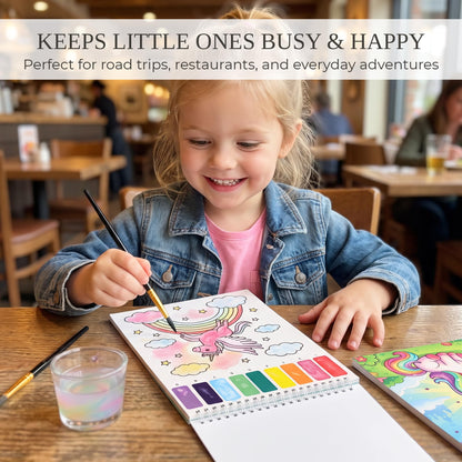 Fun Watercolor Books for Kids and Toddlers - Set of 2 Paint by Number Books