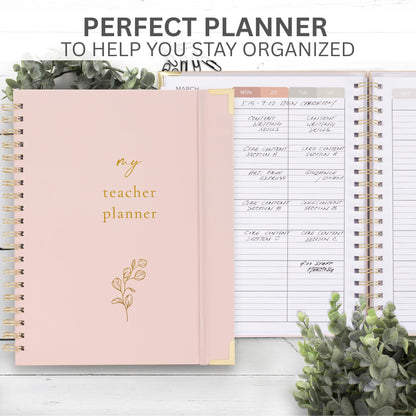 Aesthetic Teacher Planner For The 2025-2026 Academic School Year - Your All Incl. 8.5" x 11" Lesson Plan Book Supplies - Easily Organize Your Daily, Weekly & Monthly Classroom/Homeschool Schedule