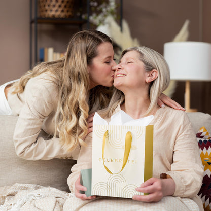 Beautiful Birthday Gift Bags Set of 4 - Medium Sized 9" Gift Bags with Handles incl. Matching Tissue Paper, Cards & Stickers - Reusable & For Presents of Any Weddings, Mothers Day or Other Occasion