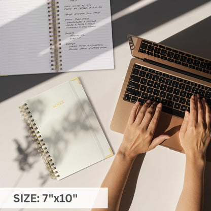 Aesthetic Thick Spiral Notebook Journal For Women in B5 Format - Modern Linen Hardcover College Ruled Note Book With 300 Lined Pages - Perfect For Writing And Staying Organized at Work or School