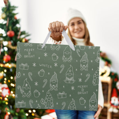 ZICOTO Beautiful Christmas Gift Bags - Large 13" Bags with Handles incl. Matching Tissue Paper, Cards & Stickers - Reusable and Perfect For Your Xmas Presents