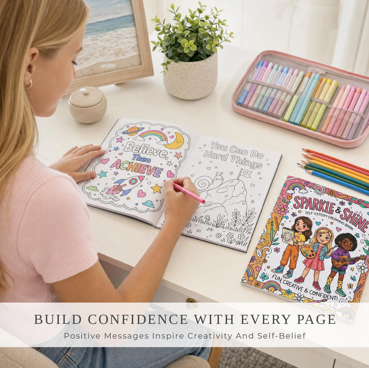 Beautiful Coloring Books for Teens Set of 2 - Perfect to Boost Confidence