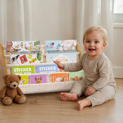 ZICOTO Decorative Wooden Bookshelf for Kids Rooms - Keeps Plenty of Books Neatly Organized & Within Reach for Toddlers - Easy Install Montessori Book Shelf for Baby's Bedroom or Playroom Decor