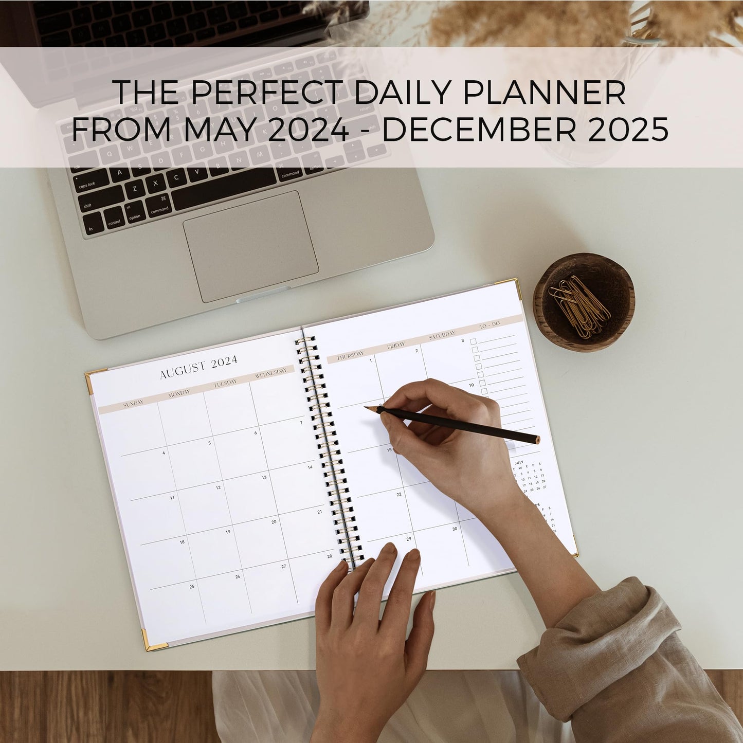 Beautiful 2025 Monthly Planner and Calendar Book - To Do List Notebook That Easily Organizes Your Tasks to Boost Productivity - Runs Until December 2025