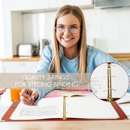 Aesthetic 3 Ring Binder Set of 2 for Women - Sturdy 1 Inch Binder Fits Letter Sized Paper - Cute Binders with Pockets Perfectly Enhance Your Pink Office or School Supplies