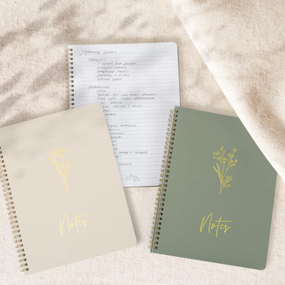 ZICOTO Aesthetic Spiral Notebook Set of 3 For Women 10.5 x 8 - Large College Ruled Journal/Notebook with Large Pockets And Lined Pages - Perfect Supplies to Stay Organized at Work or School
