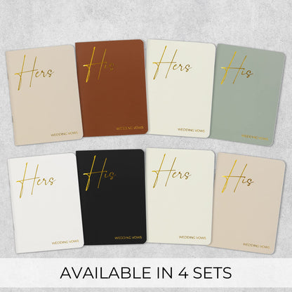 ZICOTO Elegant Vow With Gold Foil Lettering For Your Wedding - Perfectly Sized His and Hers Vow With Plenty Of Pages To Write Whatever is on Your Heart - A Beautiful Addition For The Wedding Day