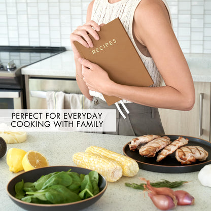 ZICOTO Aesthetic Blank Recipe Book with Waterproof Cover - The Perfect Recipe Notebook To Write In Your Own Recipes - Beautiful Blank Cookbook to Organize Your Recipes