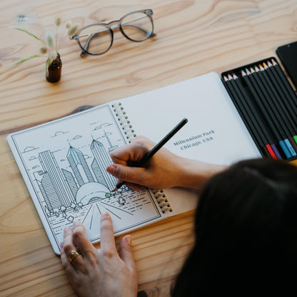 Beautiful Adult Coloring Book Set of 2 for Relaxation - Inspirational Adventures and Landmarks Scenery for The Spirit of Wanderlust - Perfect Stress-Relieving Gift for Women (Journeys & Cities, 2)