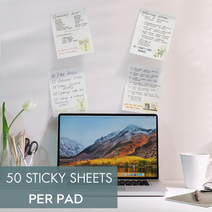 ZICOTO Super Funny Notepads - Hilarious Office Gift for Your Women Coworkers - Set of 4 Office Supplies Memo Pads w/ 4 Assorted Designs, 50 Sheets Each, 4.25" x 5.5"