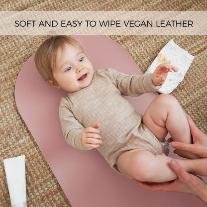 Beautiful Portable Baby Changing Pad - Wipeable and Easy to Clean Diaper Changing Mat - The Perfect Waterproof Vegan Leather Pad for Traveling