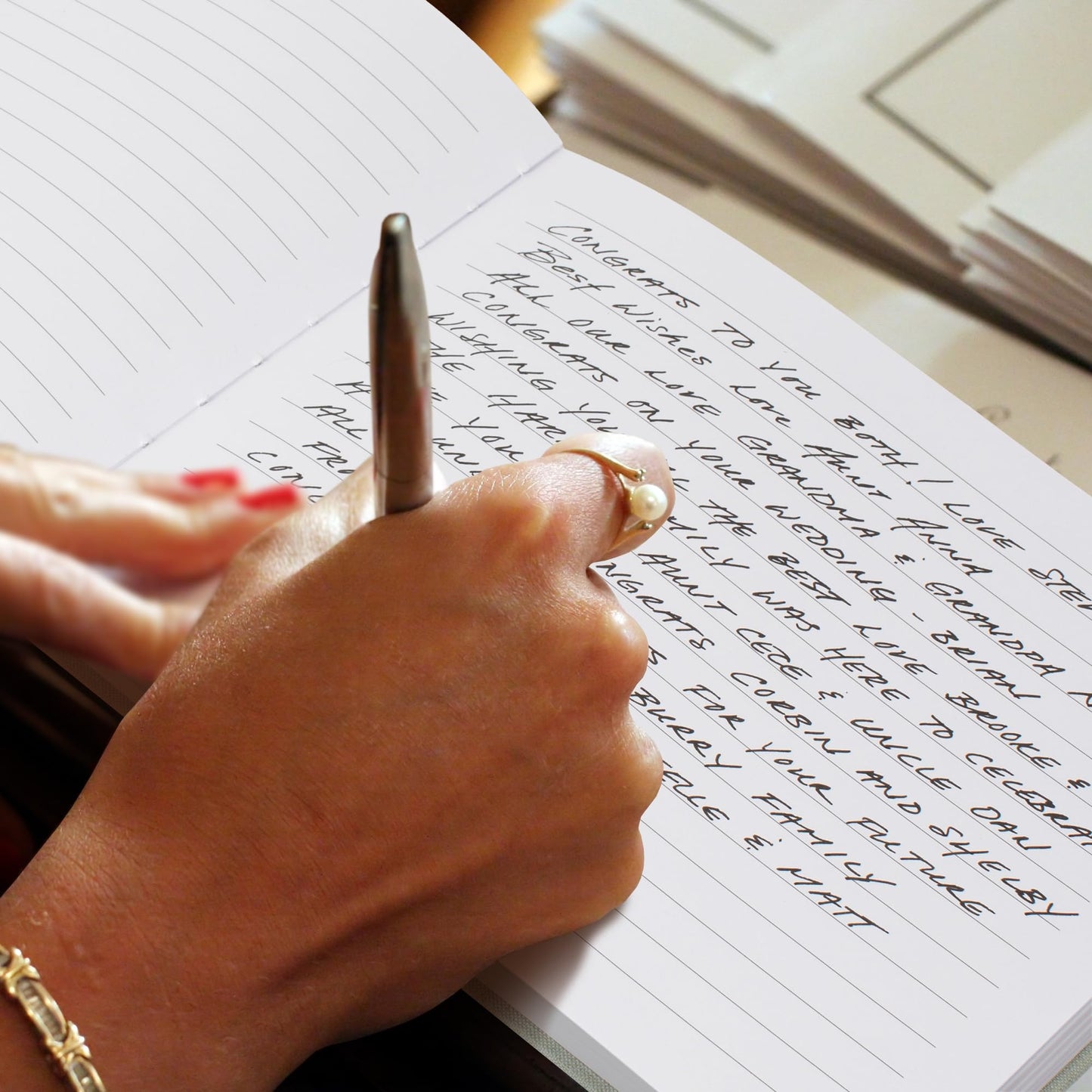 ZICOTO Beautiful Linen Wedding Guest Book for Your Wedding Reception - Simply Elegant Guestbook to Sign in and Add Polaroid Photos - The Perfect Baby Shower Guest Book and Addition to Your Big Day