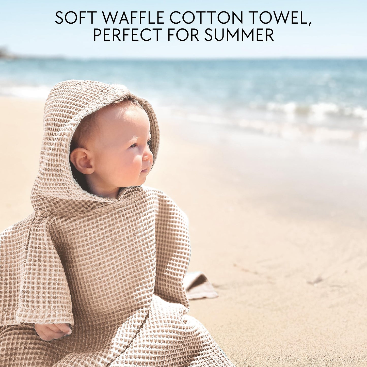 ZICOTO Soft Hooded Beach Towel for Kids - Cute Towel for Babies and Toddler Made of Waffle Cotton - Perfect Lightweight and Absorbent for Bath, Beach, Pool