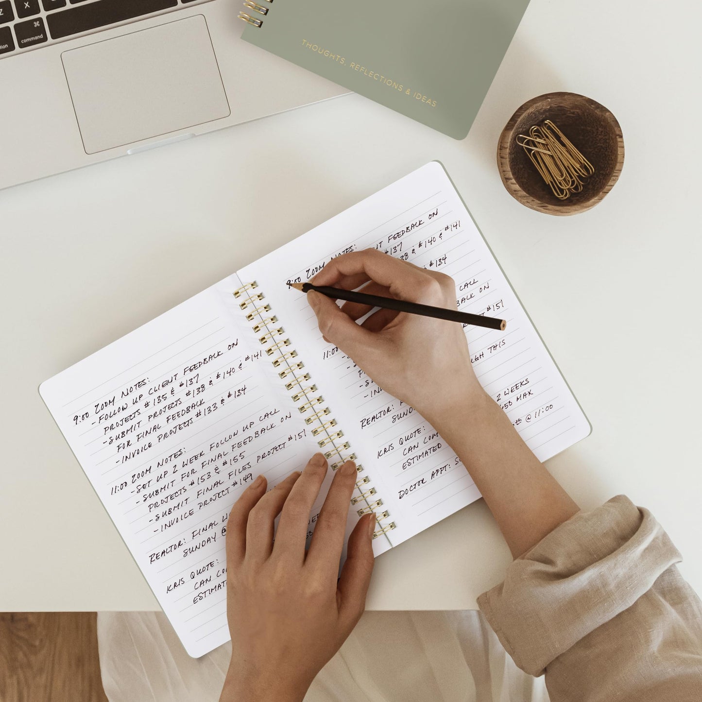 ZICOTO Aesthetic Spiral Notebook Set of 2 For Women and Men - Cute Ruled 8x6 Journal/Notebook with Pockets And Lined Pages - Perfect A5 Supplies to Stay Organized at Work or School