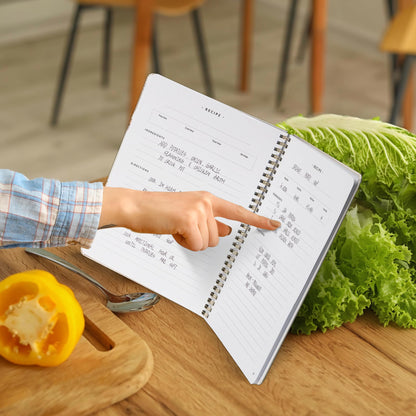 Aesthetic Recipe Book for 100+ Cherished Meals - Spacious 8.25 x 10" Notebook to Write In Your Own Recipes - Beautiful Blank Cookbook for Seamless Homemade Dish Planning