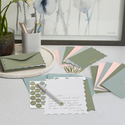 Beautiful Thank You Cards Set of 30 With Envelopes and Stickers - Elegant Blank Cards For Personalized Notes - Perfect Bulk Stationary Set For All Occasions incl. Weddings, Business & Baby Showers