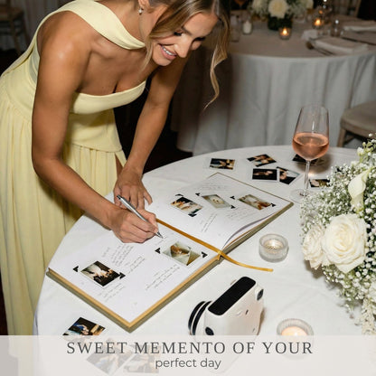 ZICOTO Beautiful Wedding Guest Book for Your Wedding Reception - Simply Elegant Guestbook to Sign in and Add Polaroid Photos - The Perfect Baby Shower Guest Book for The Special Day