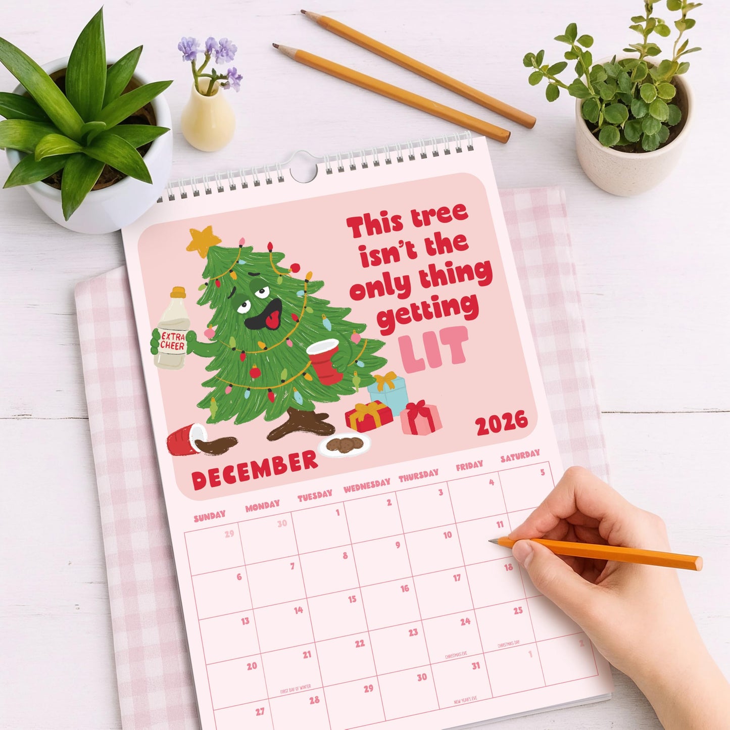 Beautiful 2026 Wall Calendar - Cheeky & Fun Calendar from January to December 2026 - The Perfect Aesthetic Wall Planner for Home or Office