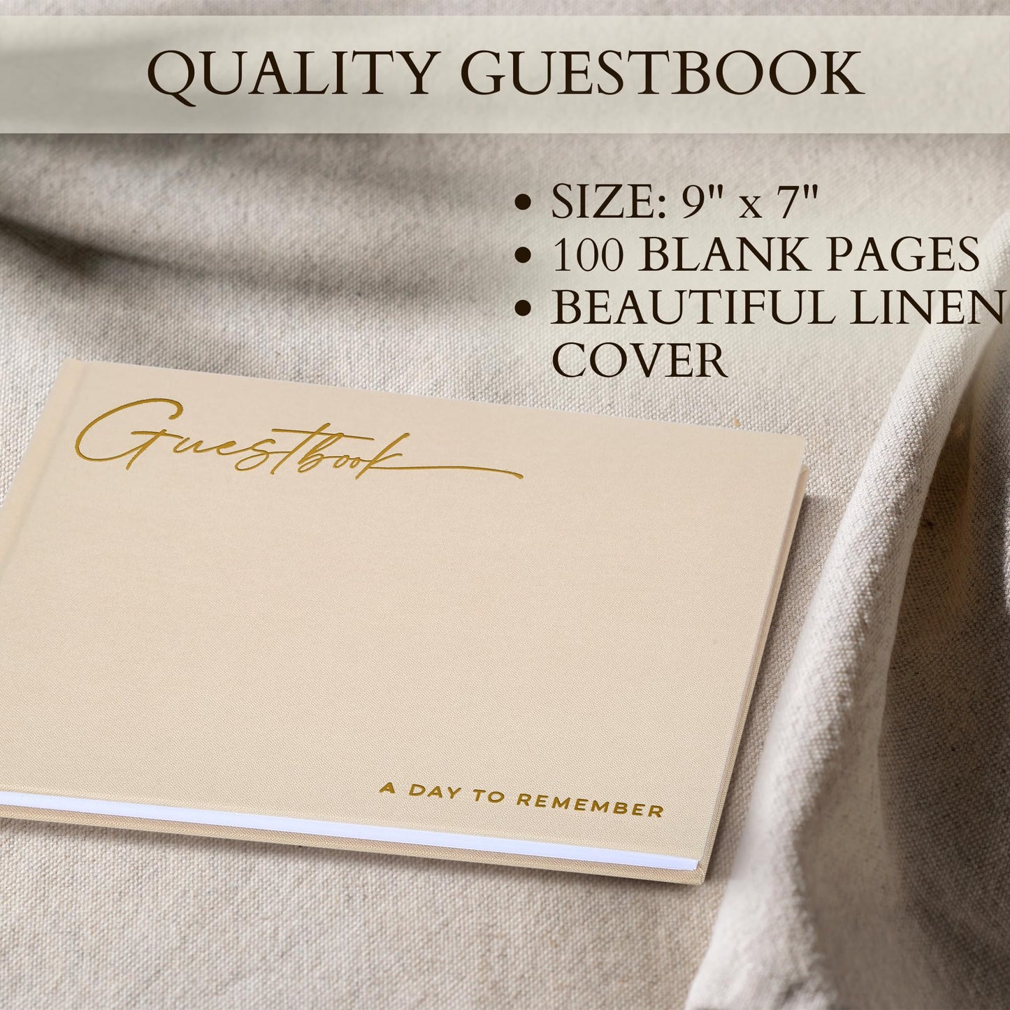 ZICOTO Beautiful Wedding Guest Book for Your Wedding Reception - Simply Elegant Guestbook to Sign in and Add Polaroid Photos - The Perfect Baby Shower Guest Book for The Special Day