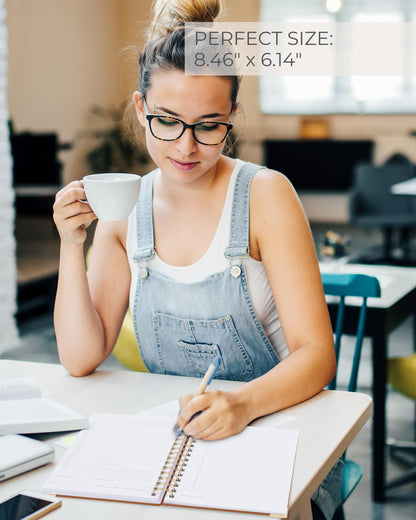 ZICOTO Aesthetic Daily Planner And Notebook With Hourly Schedule - Aesthetic Spiral To do List Notepad For Work/Home to Organize Tasks And Appointments - Stylish School/Office Supplies Book For Women