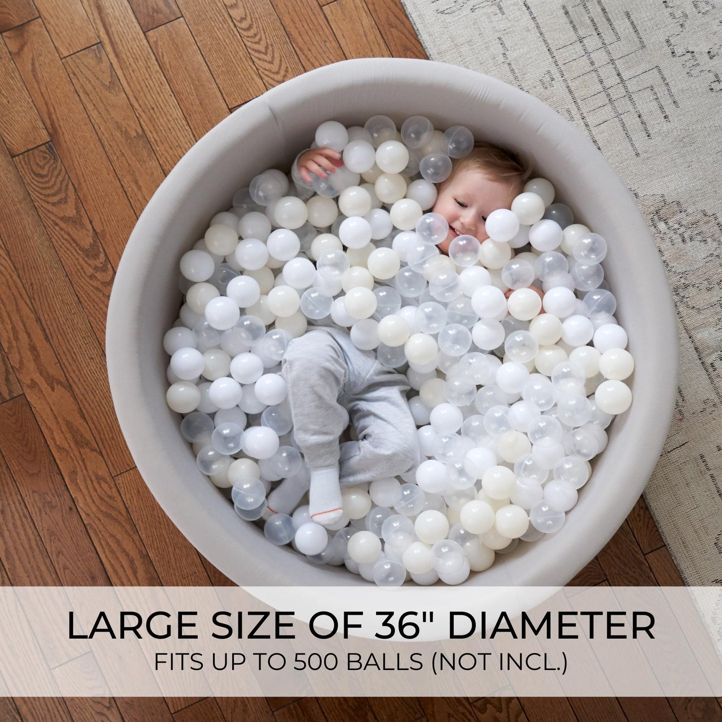 Large Foam Ball Pit for Toddlers - This Stylish Ball Pit Creates a Fun and Safe Play Area for Your Kids & Babies - Soft Ballpit That Fits Nicely with Any Decor - Balls not Incl.