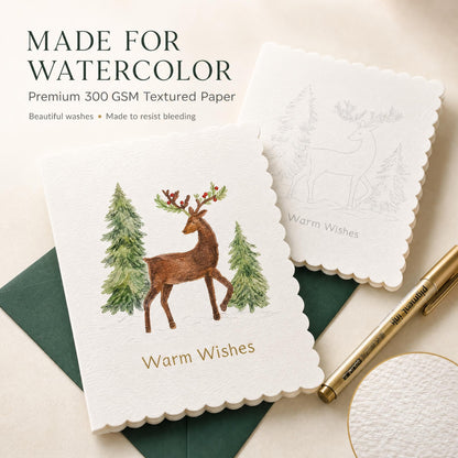 ZICOTO Beautiful Watercolor Paper Card Kit with Envelopes